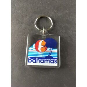 Bahamas Acrylic Keychain Souvenir Palm Trees Bird